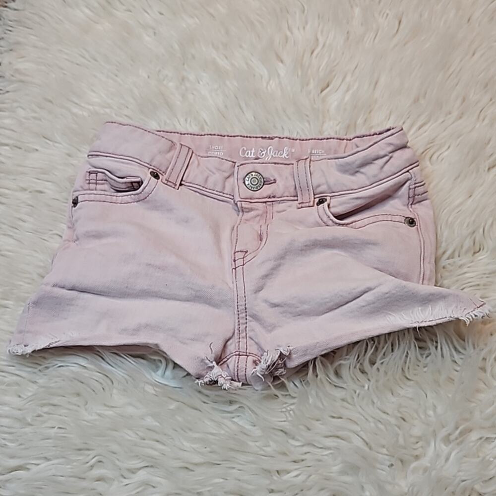 Cat & Jack Girls Short Pink Stretch Denim Shorts